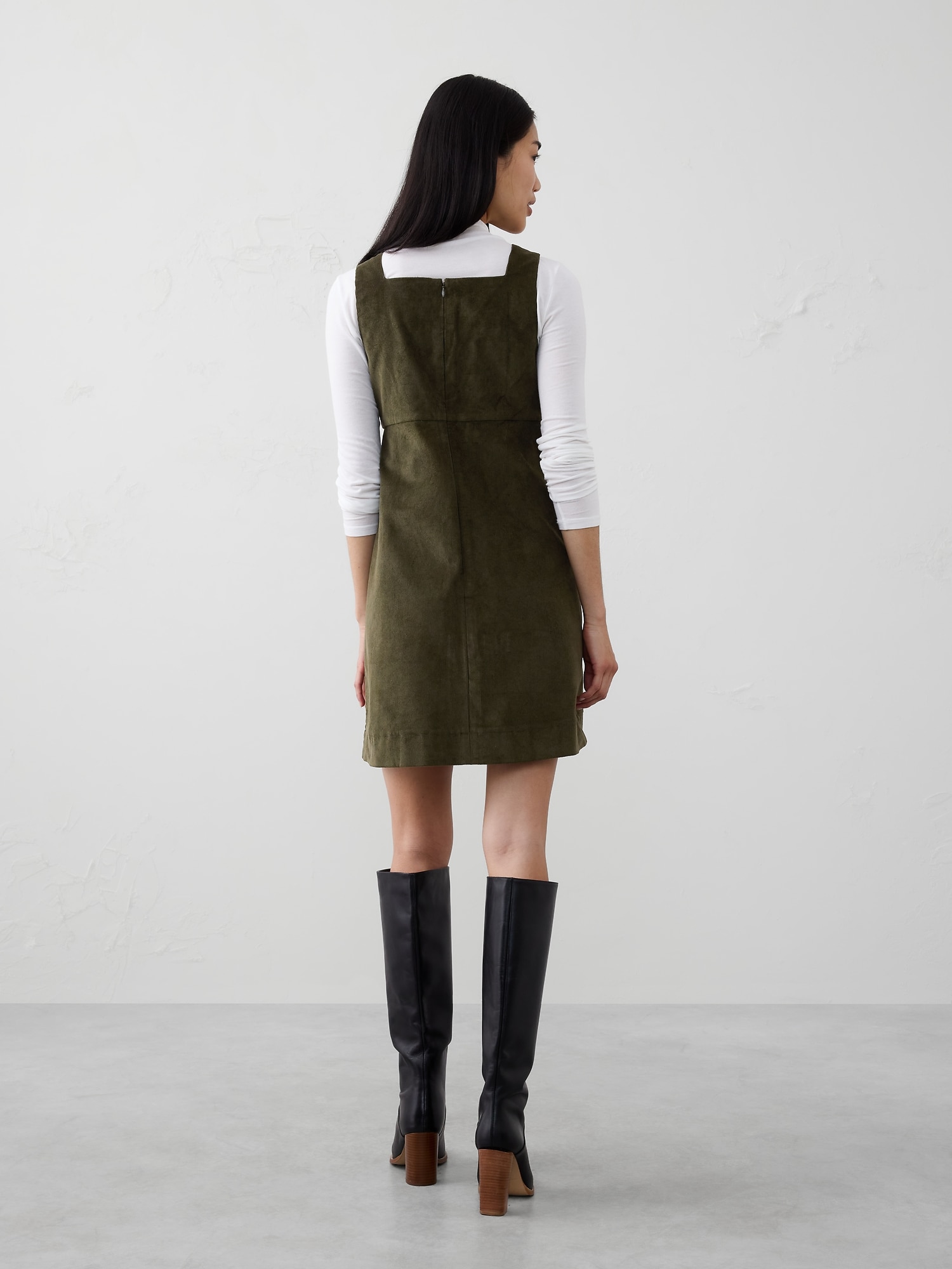 green emerald velvet dress Black Shirred Empire Waist Short Sleeve Mini Dress VD33795 main image 0