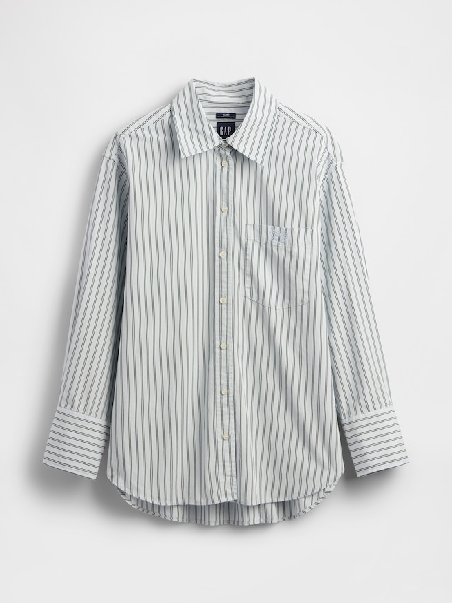 オーガニック コットンポプリン ビッグシャツ-4