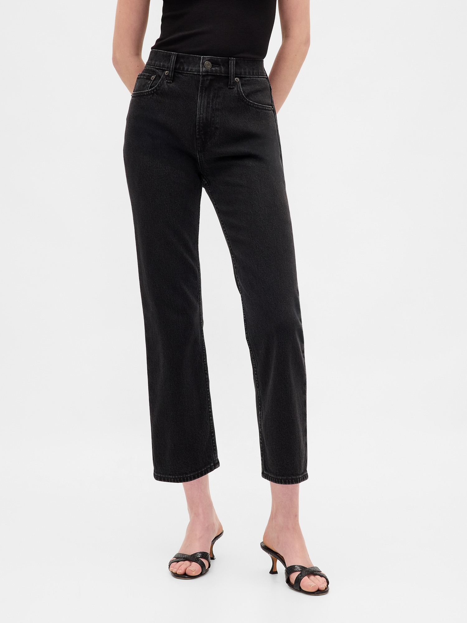 High Rise ’90s Slim Straight Crop Jeans