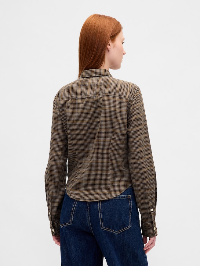 フランネル フィット プレイドシャツ-2