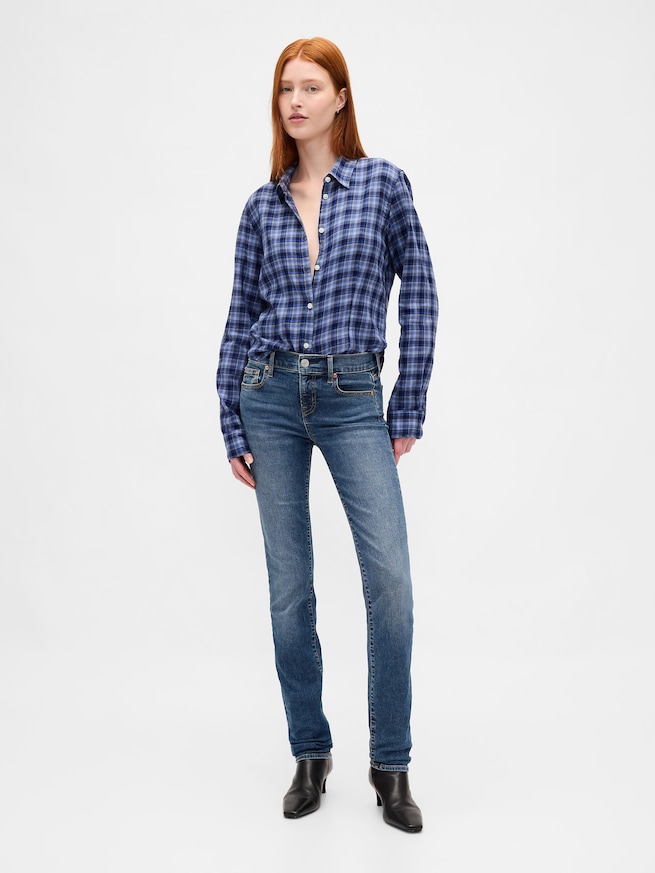 フランネル フィット プレイドシャツ-1