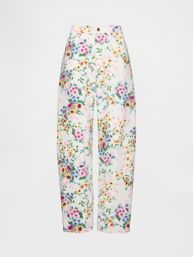 ハイライズ フローラル バレルデニム-6