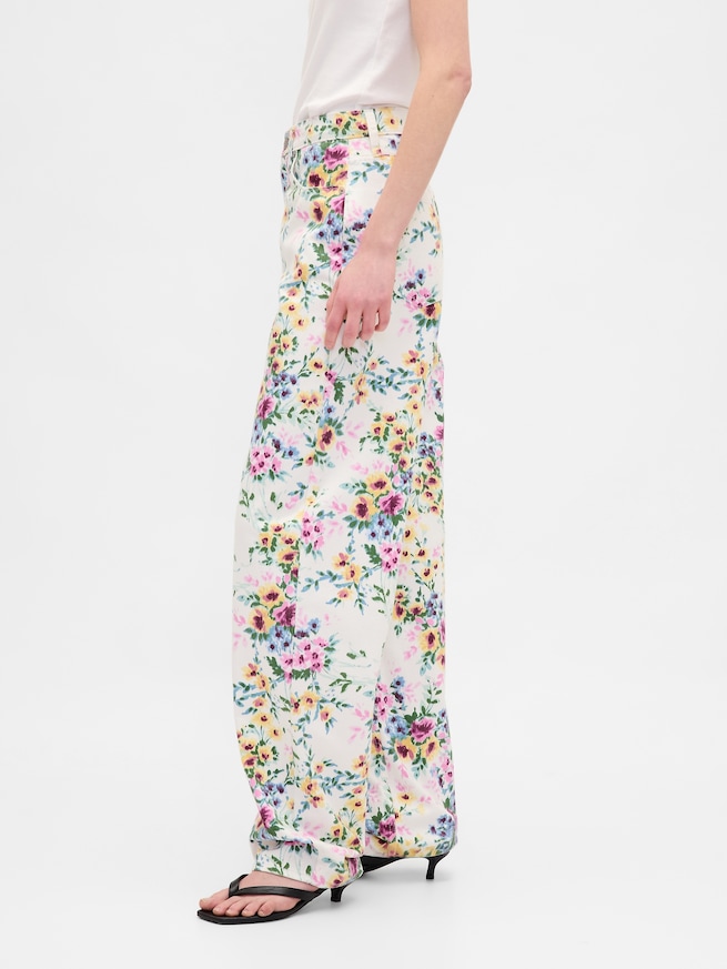 ハイライズ フローラル バレルデニム-2