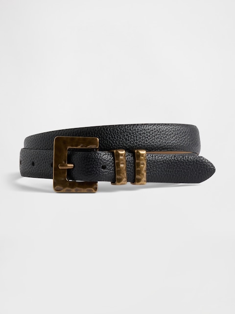 CEINTURE EN CUIR GRAINÉ VÉGANE