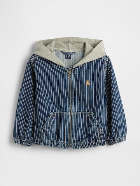 Baby & Toddler Denim Stripe Hoodie Jacket
