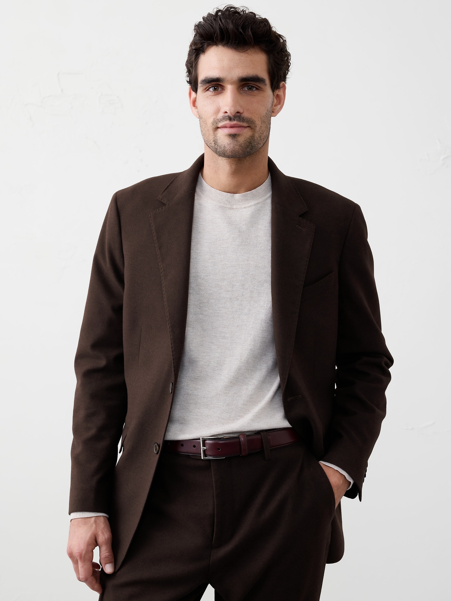 Soft Flannel Suit Jacket