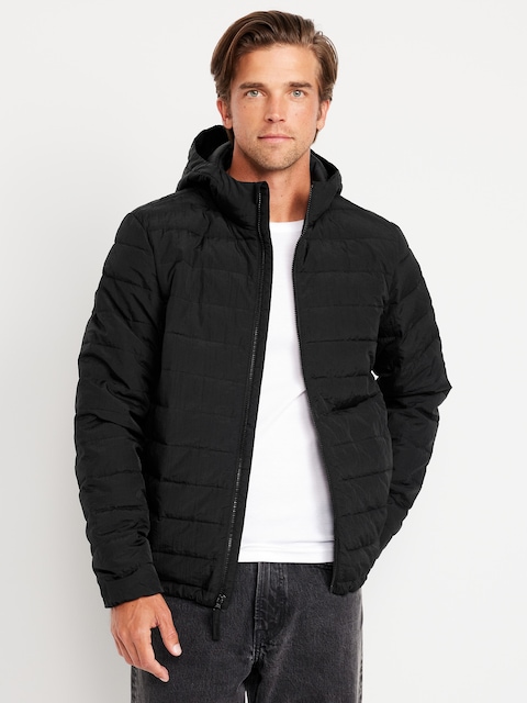 Water-Resistant Narrow-Channel Nylon Puffer Jacket
