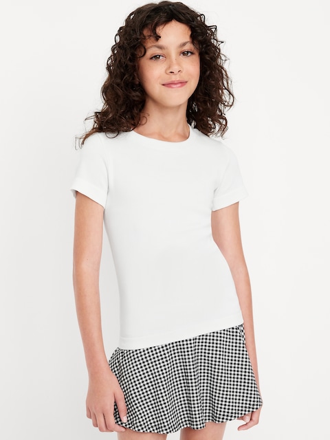 Fitted Seamless Ribbed Performance Top for Girls