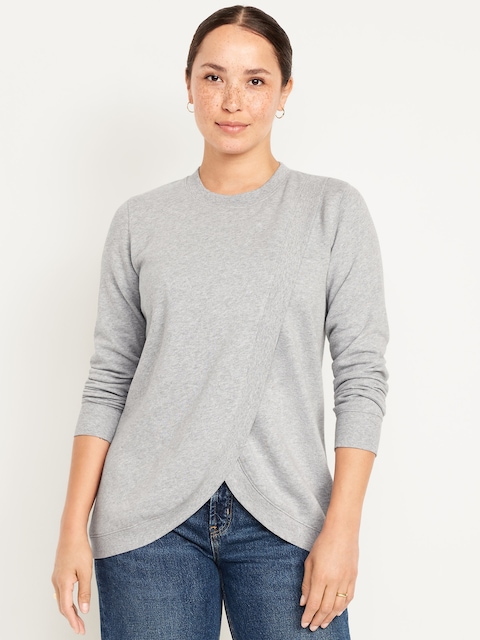 Maternity SoComfy Crossover Nursing Tunic Sweatshirt