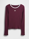 モダンリブ GAPロゴ クロップドTシャツ-4