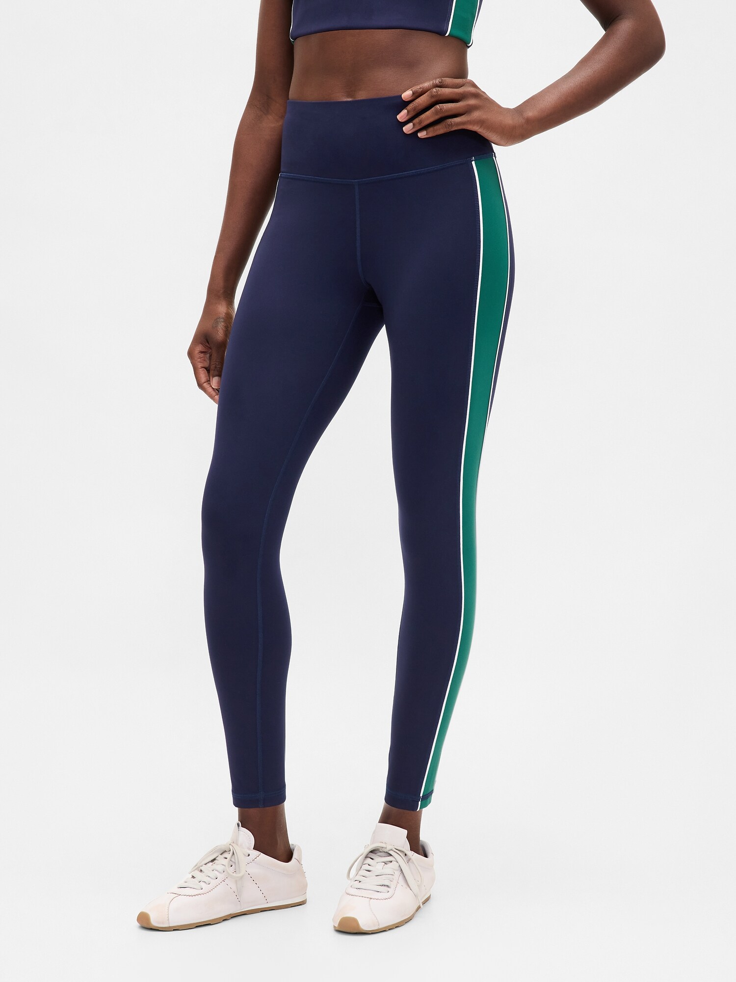 GapFit ハイライズ パワー フルレングス ストライプ レギンス-1