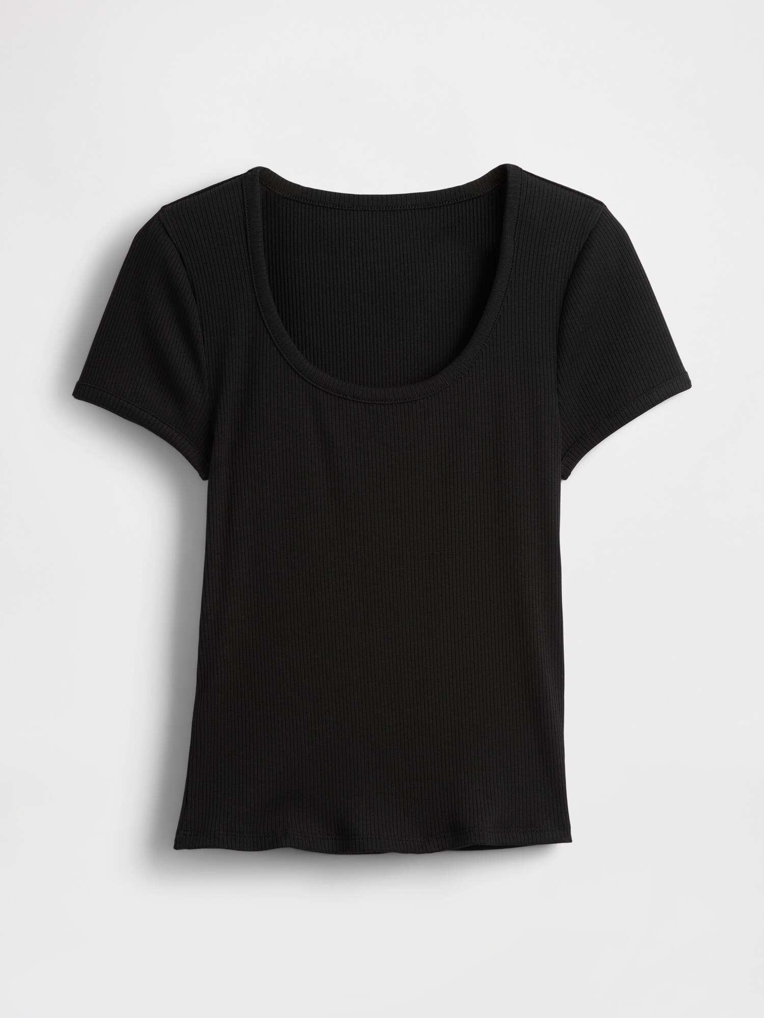 Modern Compact Rib Scoop Crop T-Shirt