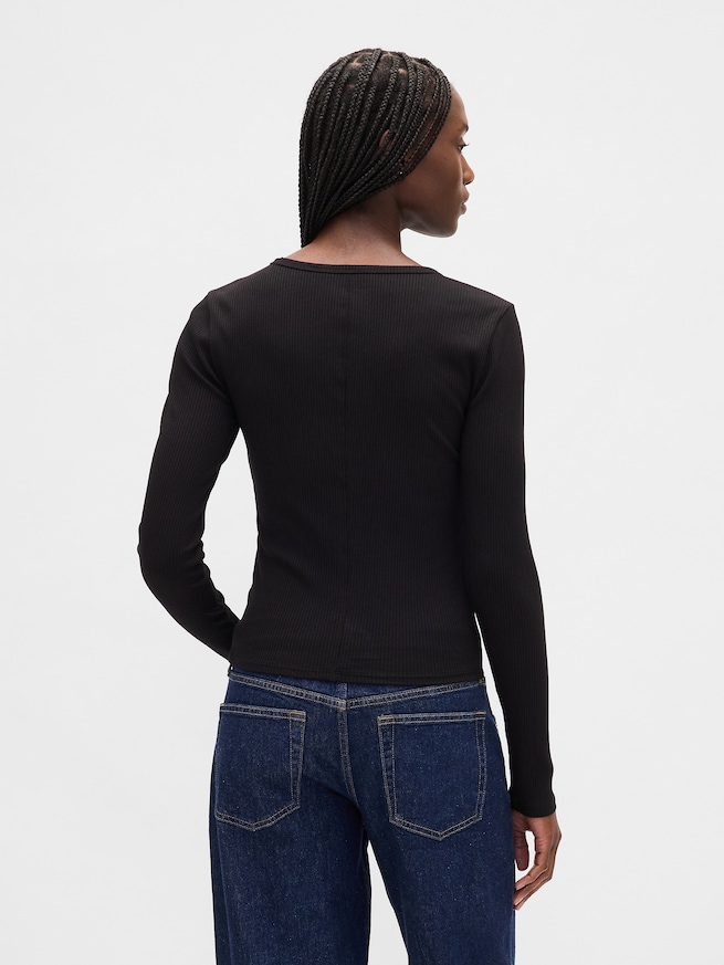 モダンリブ GAPロゴ クロップドTシャツ-2