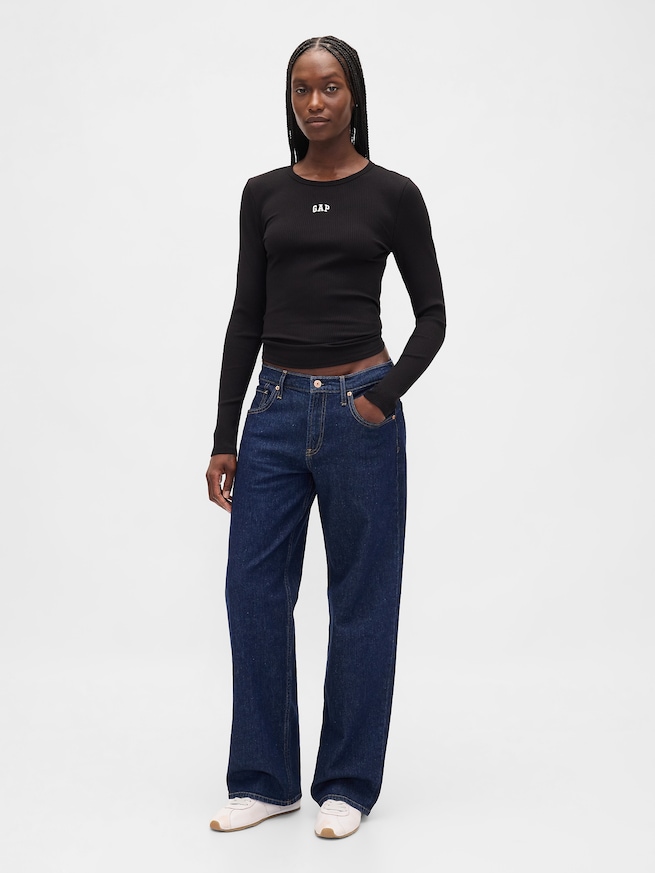 モダンリブ GAPロゴ クロップドTシャツ-1