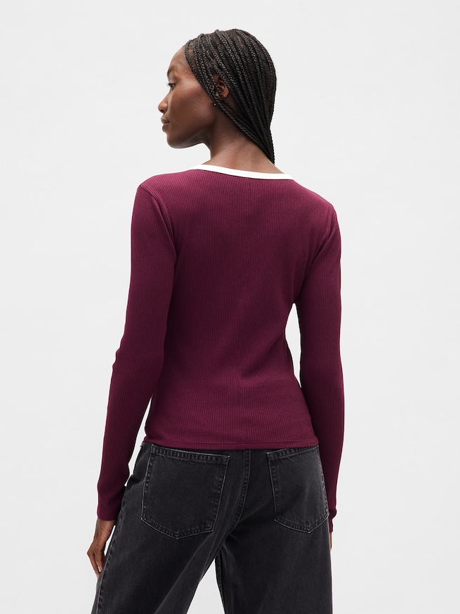 モダンリブ GAPロゴ クロップドTシャツ-2