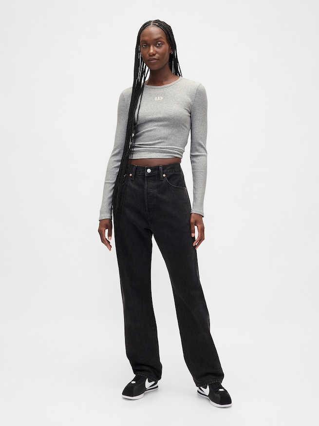 モダンリブ GAPロゴ クロップドTシャツ-1