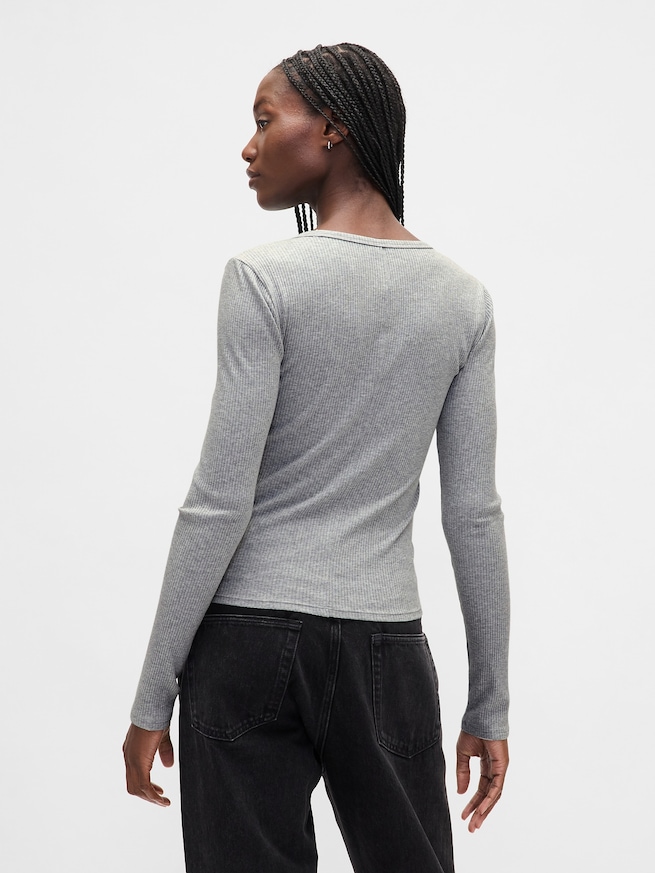 モダンリブ GAPロゴ クロップドTシャツ-2