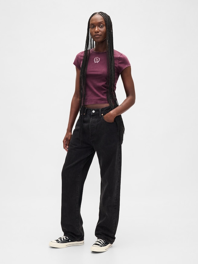 コットンジャージー クロップド GAPロゴTシャツ-1