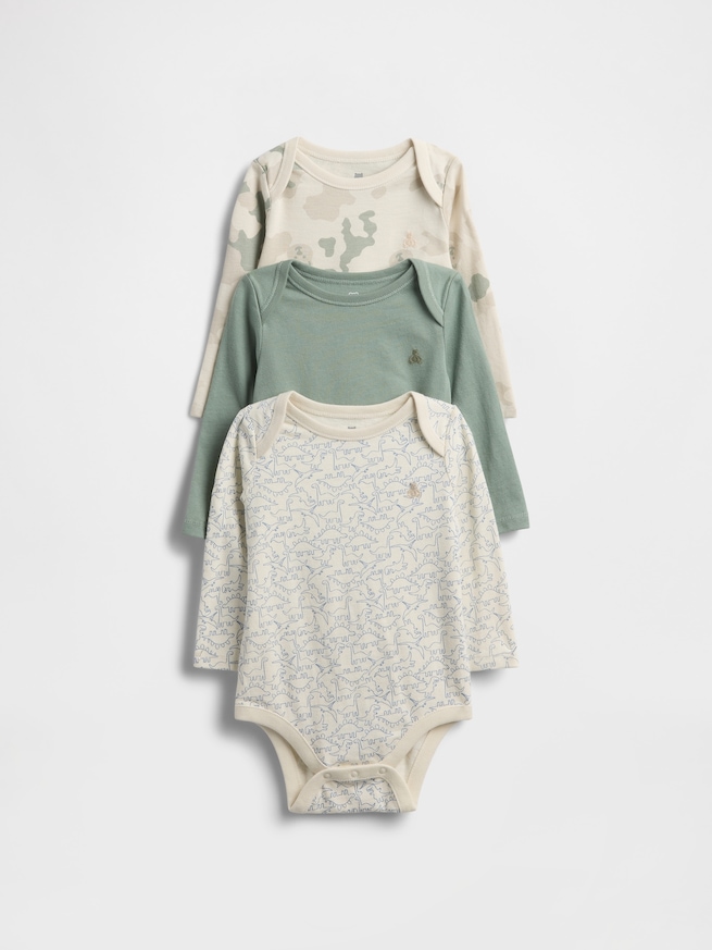 はじめてのお気に入り オーガニックコットン ボディスーツ 3枚セット (ベビー)-0