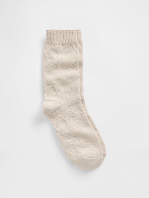Cable-Knit Crew Socks