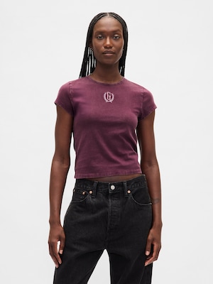 コットンジャージー クロップド GAPロゴTシャツ