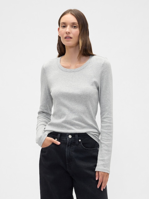 Modern Ribbed Crewneck T-Shirt