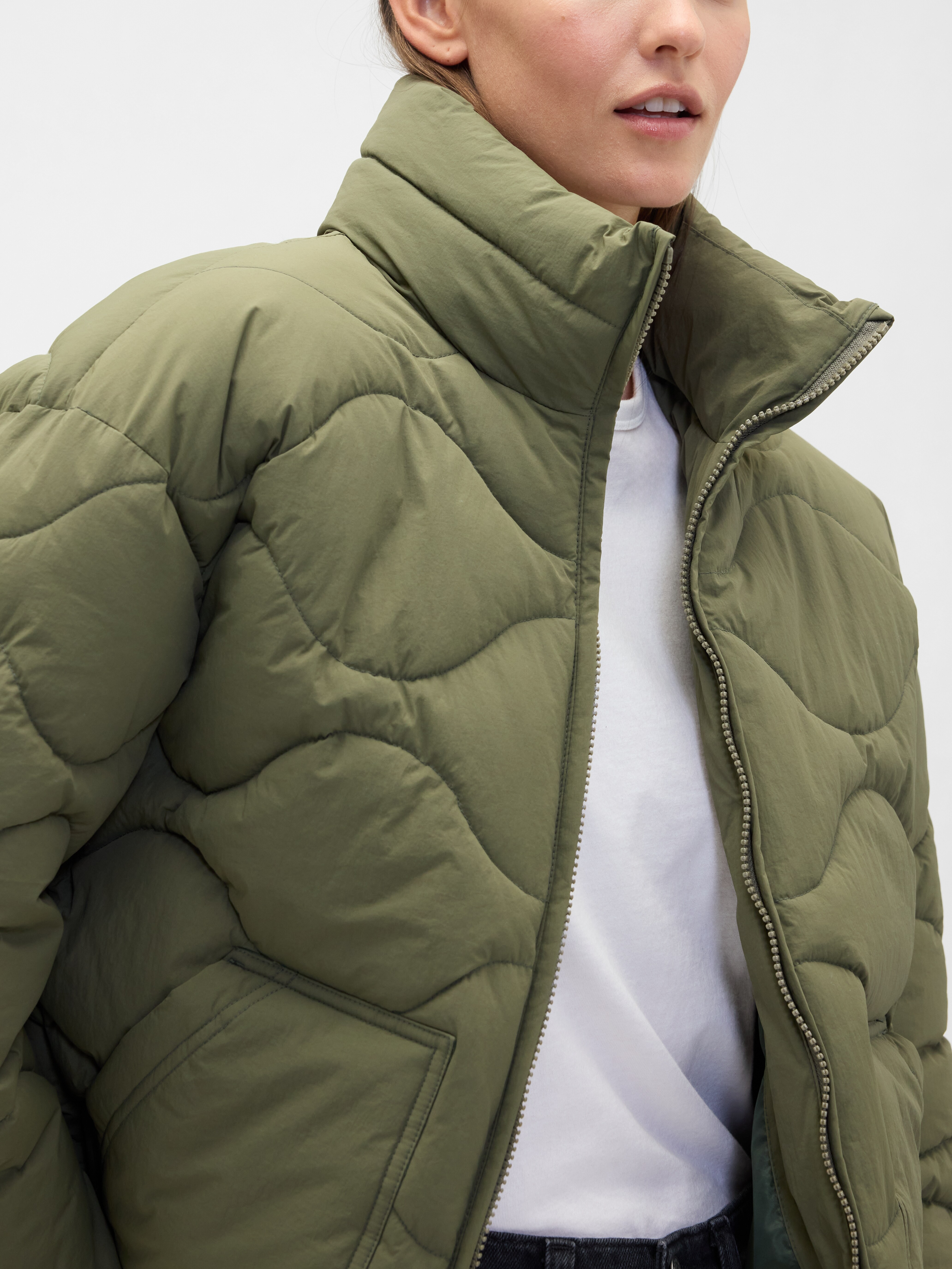Relaxed Quilted Nylon Jacket | Gap Factory