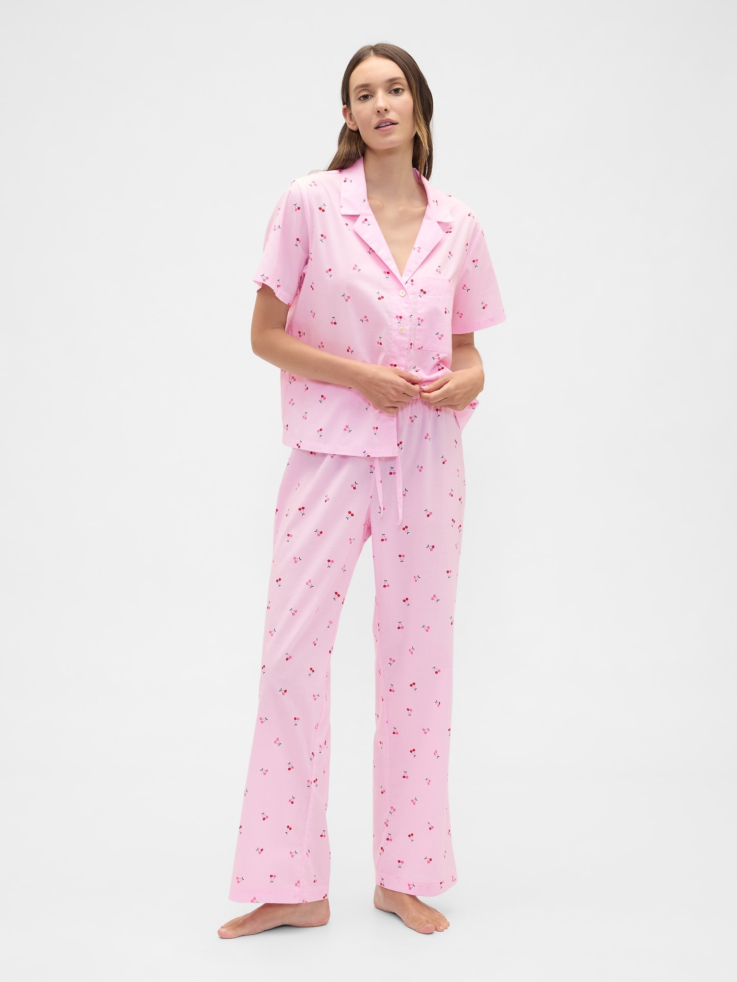 Print Poplin PJ Pants