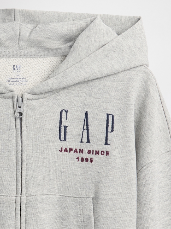 30th アニバーサリー フレンチテリー GAPロゴ ジップアップパーカー (キッズ)-4