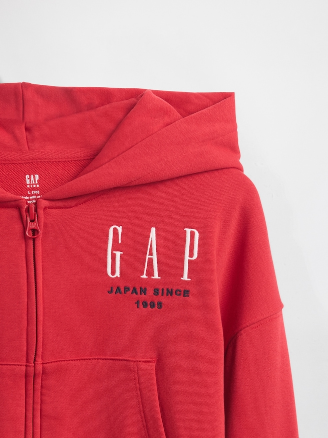 30th アニバーサリー フレンチテリー GAPロゴ ジップアップパーカー (キッズ)-3