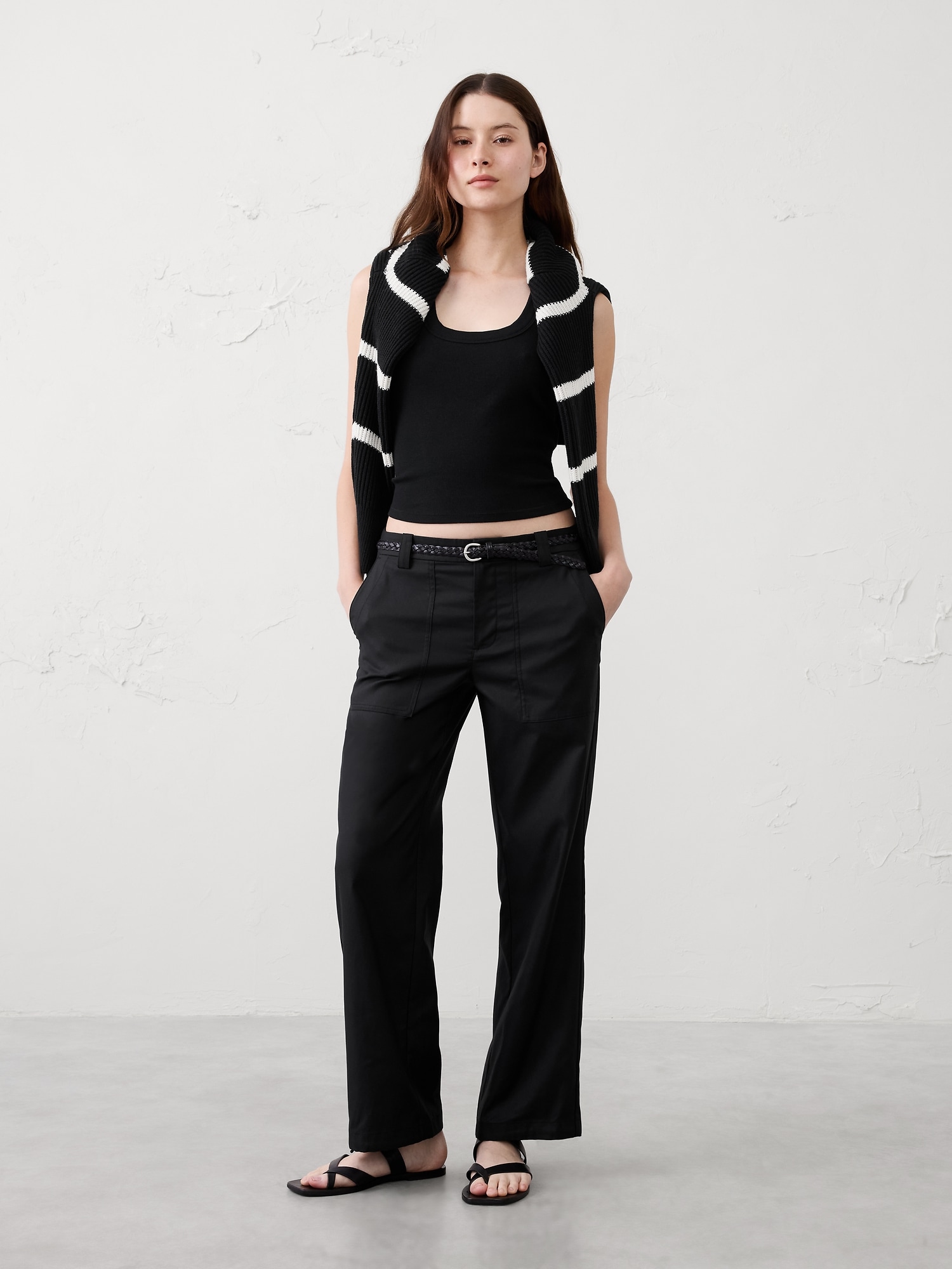 Straight Mid-Rise Utility Pant