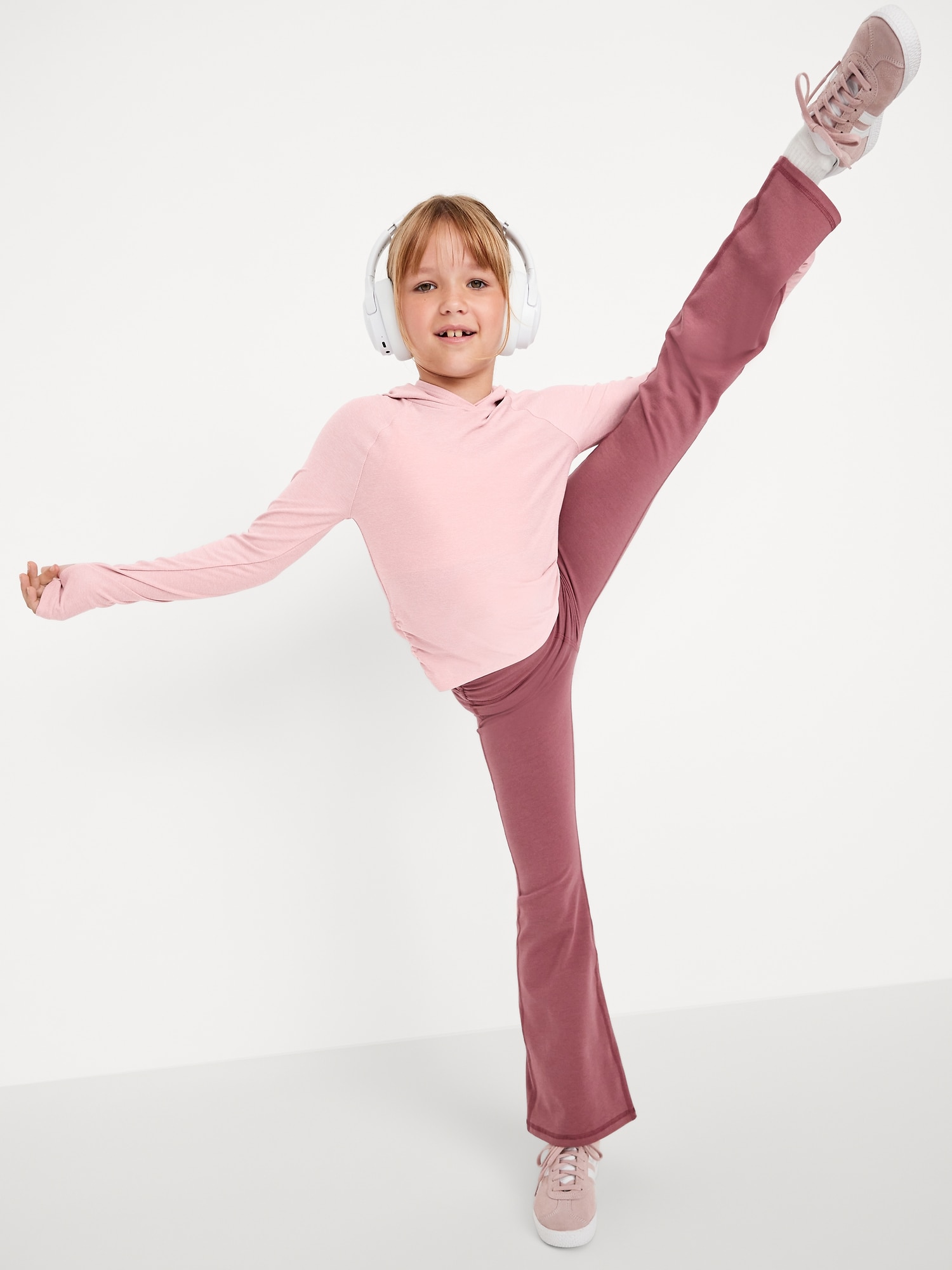 CHANDAIL À CAPUCHON PERFORMANCE NUAGESPORT FRONCÉ SUR LES CÔTÉS POUR FILLE