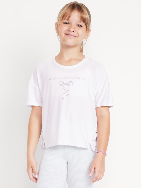 T-SHIRT COURT PERFORMANCE NUAGESPORT À IMPRIMÉ POUR FILLE