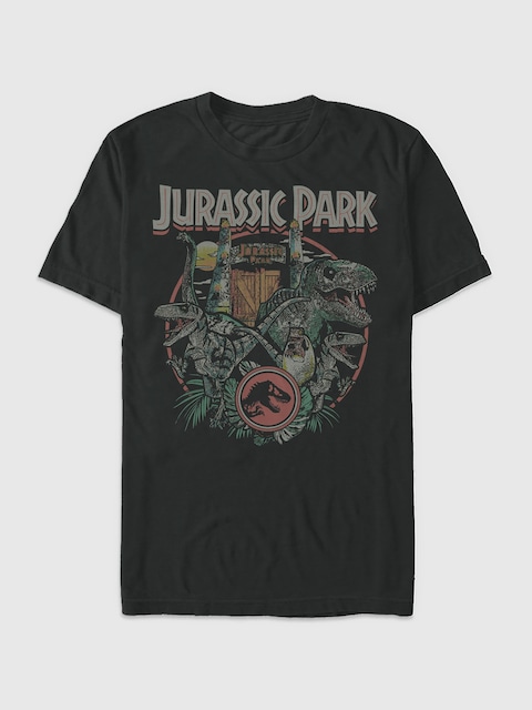 Jurassic Park Gate Circle Graphic T-Shirt