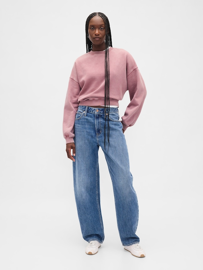 ヴィンテージソフト ウェッジ クルーネック スウェットシャツ-1