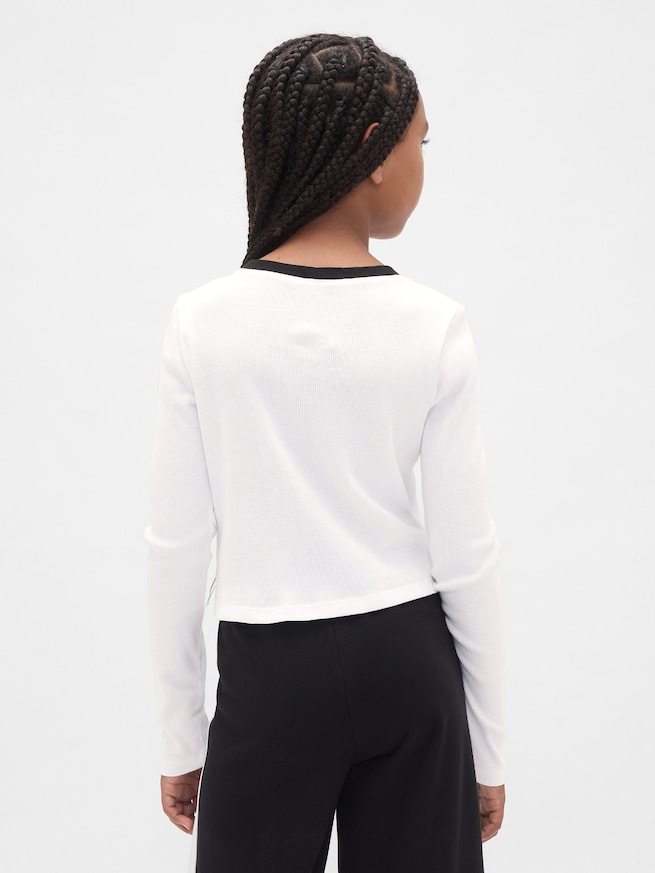 GAPロゴ クロップド リンガーTシャツ (キッズ)-2