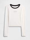 GAPロゴ クロップド リンガーTシャツ (キッズ)-1
