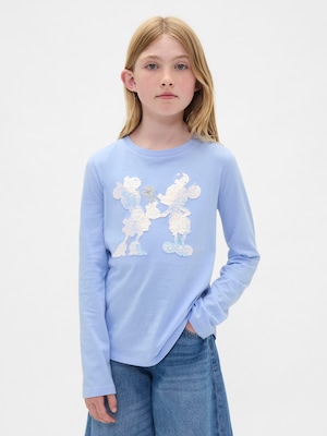 GapKids × ディズニー リラックスフィット フリッピー スパンコール グラフィック Tシャツ