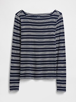 Modern Ribbed Boatneck T-Shirt | Gap Factory