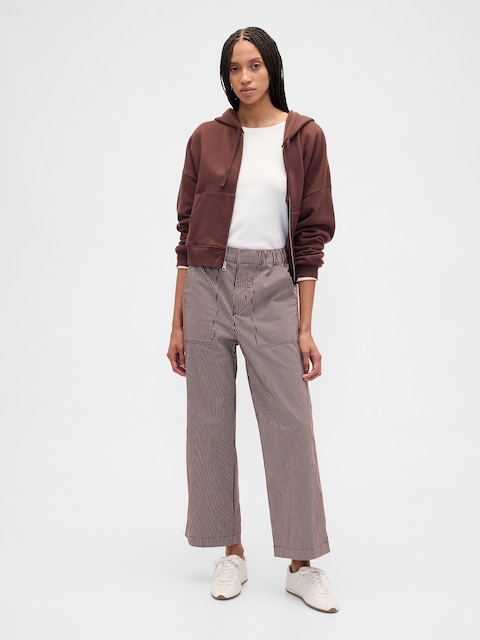 High Rise Easy Stripe Wide-Leg Khakis