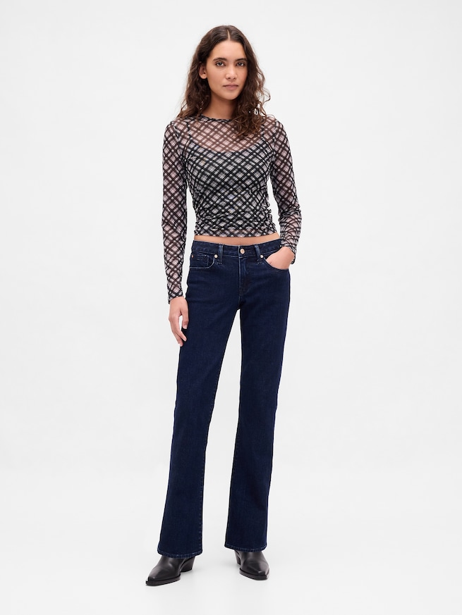 メッシュ クロップドTシャツ-1