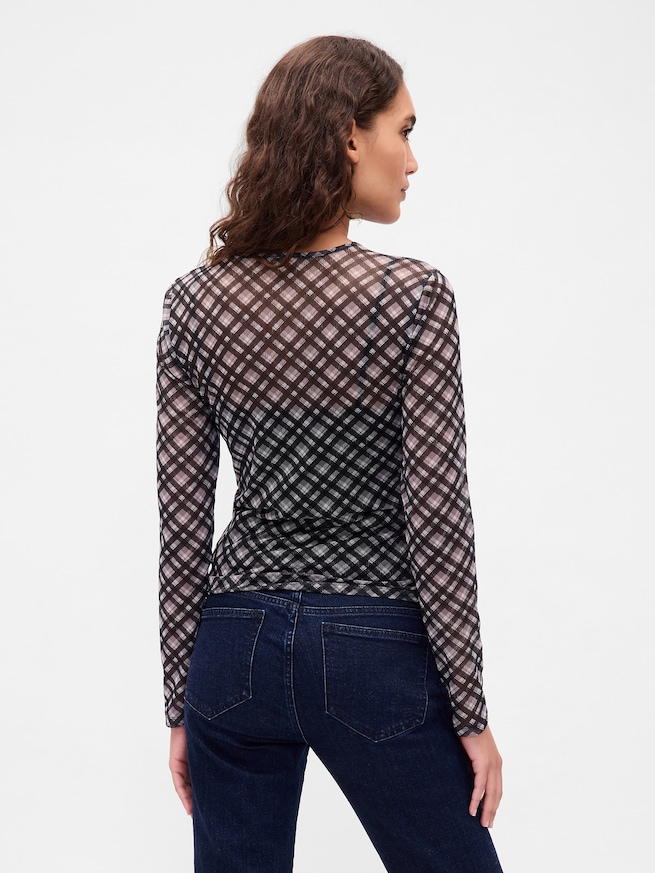 メッシュ クロップドTシャツ-2