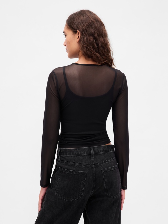 メッシュ クロップドTシャツ-2