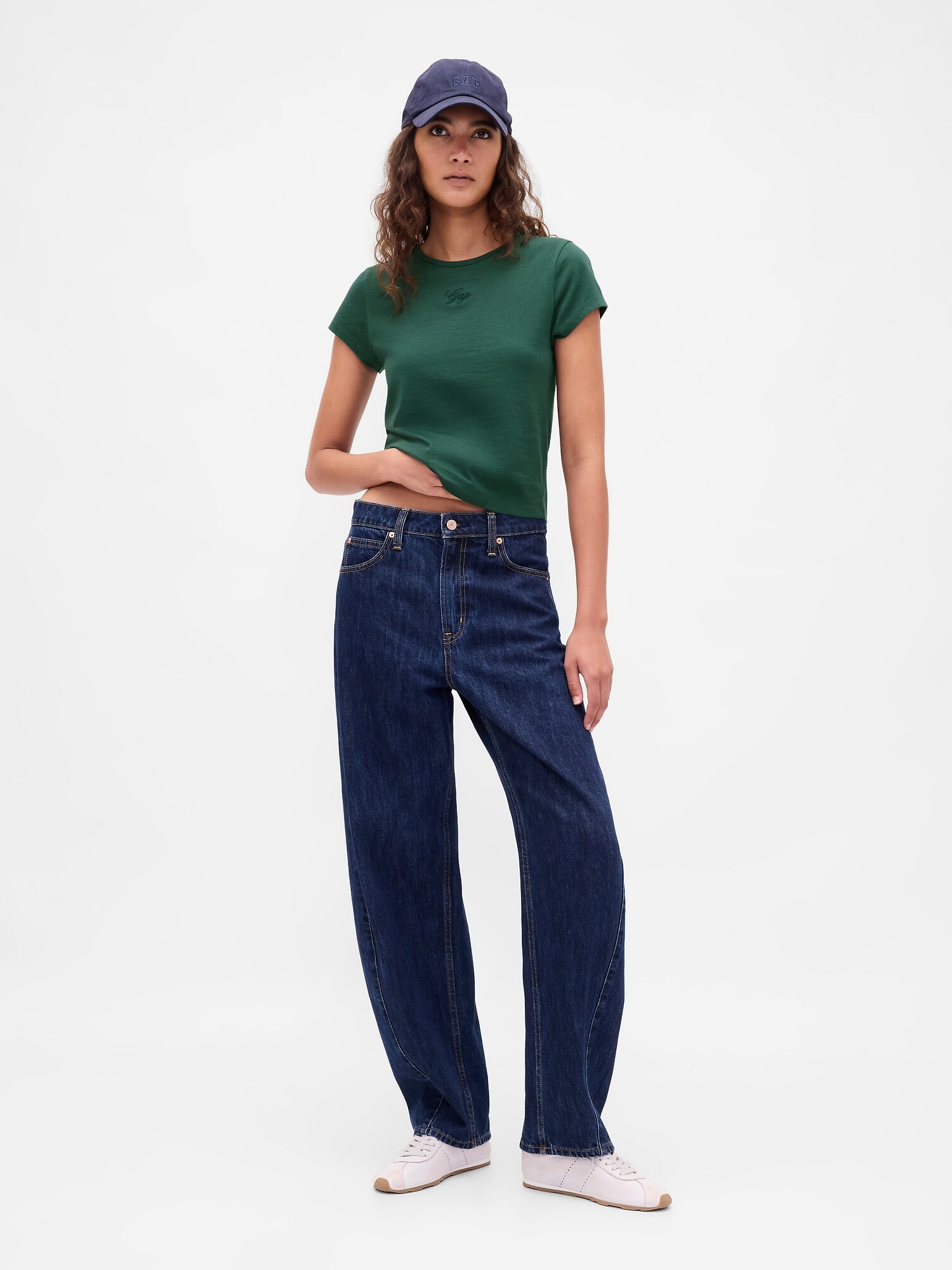 コットンジャージー クロップド GAPロゴTシャツ-1