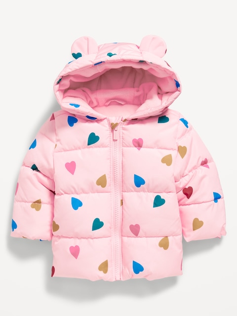 VESTE REMBOURRÉE HYDRORÉSISTANTE À CAPUCHON AVEC OREILLES DE BESTIOLE POUR BÉBÉ