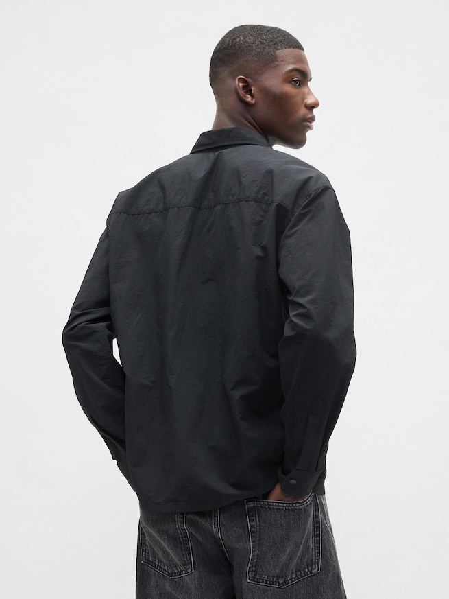 オーバーサイズ ナイロン シャツジャケット-2