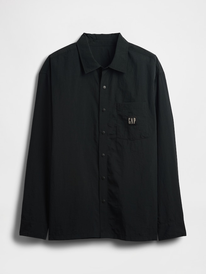 オーバーサイズ ナイロン シャツジャケット-4