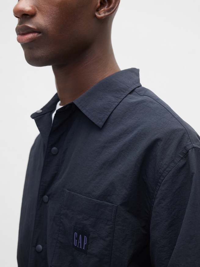 オーバーサイズ ナイロン シャツジャケット-3