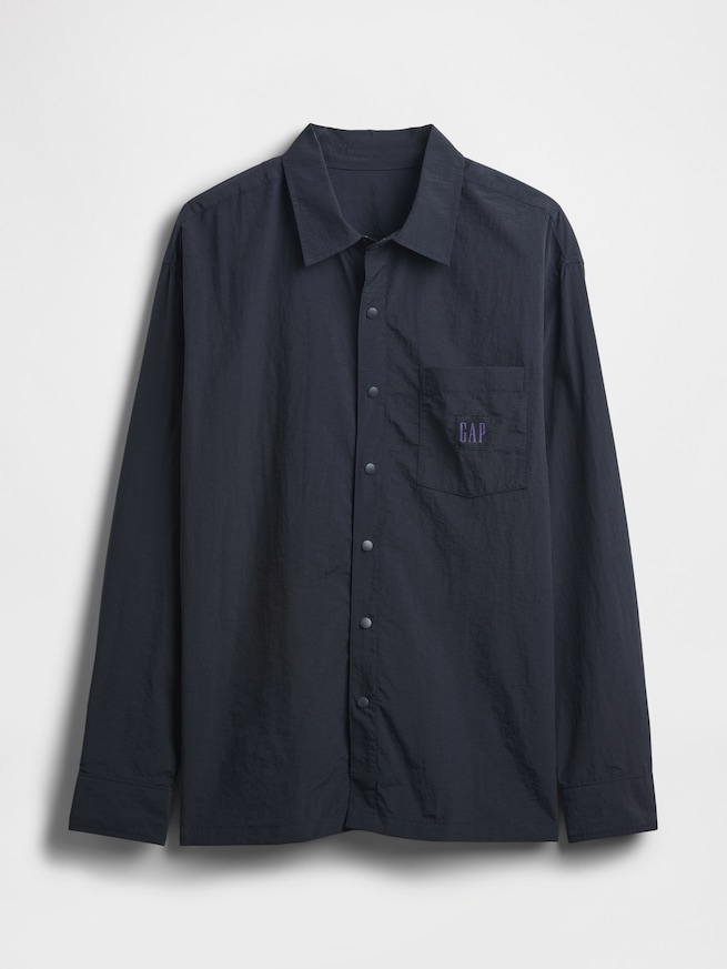 オーバーサイズ ナイロン シャツジャケット-4