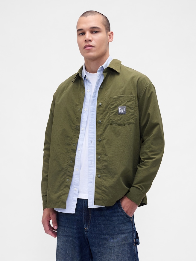 オーバーサイズ ナイロン シャツジャケット-0